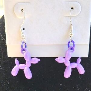 Purple Balloon Dog Dangle Earrings! FREE/with purchase!